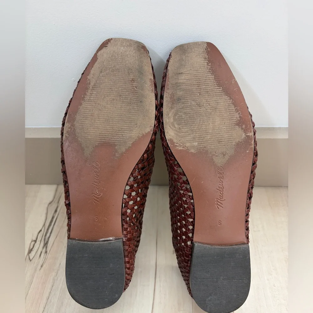 Madewell Mylie Ballet Woven Leather Flats size 6 - Picture 4 of 4